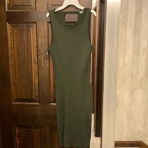Olive green dress from Charlotte Russe, sleeveless and mid length